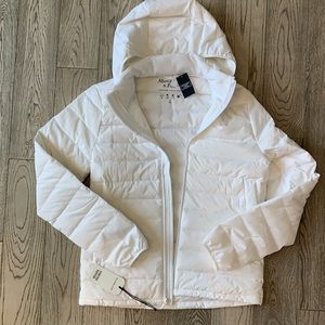 Abercrombie and Fitch white quilted puffer jacket. New with tags.